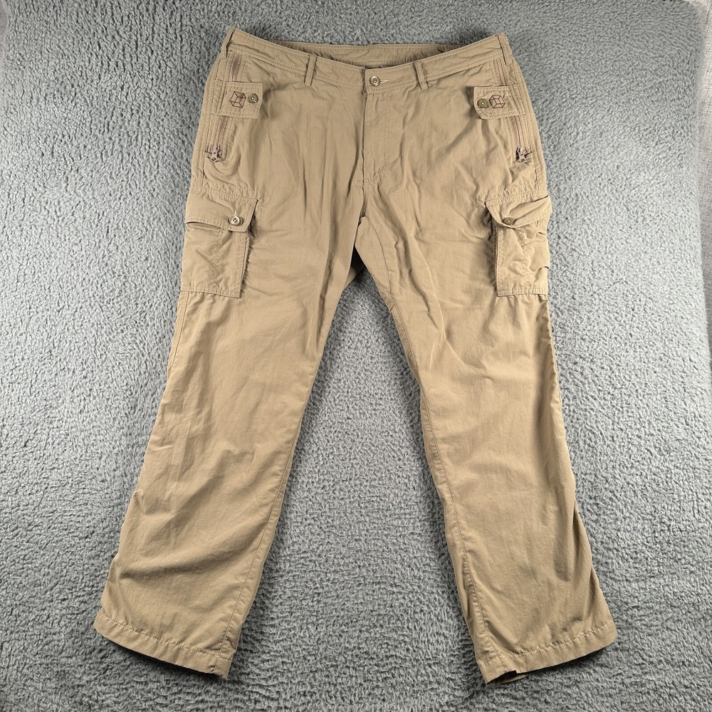 Clothing Arts Cargo Pants P-Cubed Pick Pocket Proof‎ Men's 38 Beige Nylon Travel